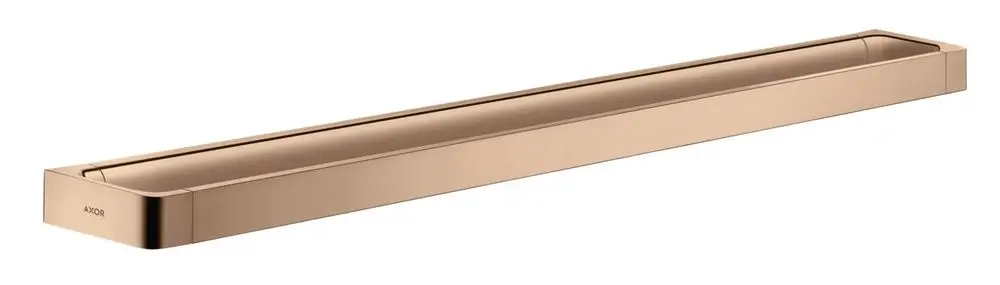 Reling Badetuchhalter in polierter Rotgold-Optik von AXOR, rechteckige Form, flache Oberfläche, geeignet zur Wandmontage.